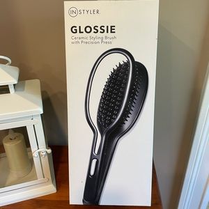 IN styler Glossie Ceramic Styling Brush Flat Iron Straightener precision styler